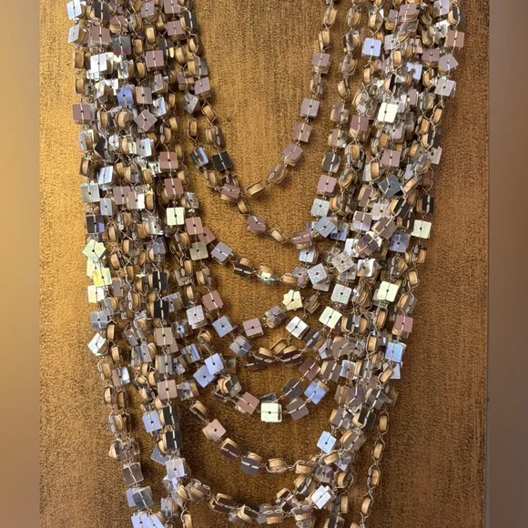 Multi-Layered Super Sparkly Sexy Silver Necklace - Picture 2 of 13